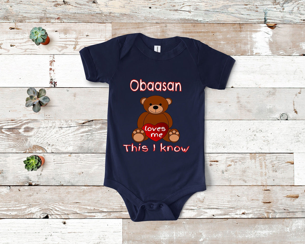 Obaasan Loves Me Cute Grandma Bear Baby Bodysuit, Tshirt or Toddler Shirt Japan Japanese Grandmother Gift or Pregnancy Reveal Announcement