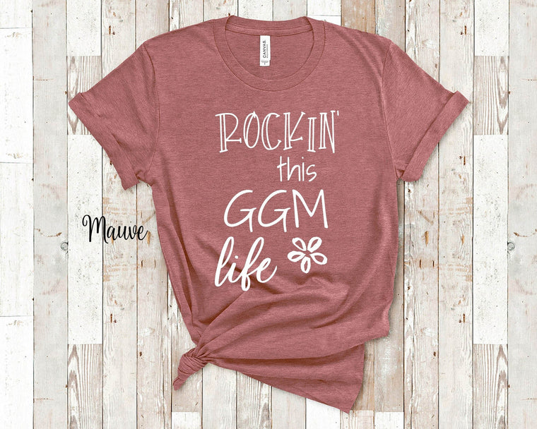 Rockin This GGM Life Tshirt Gift from Grandkids - Funny Shirt Grandmother Birthday Christmas Mother's Day Gifts for Grandma