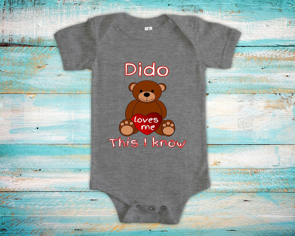 Dido Loves Me Cute Grandpa Name Bear Baby Bodysuit, Tshirt or Toddler Shirt Ukrainian Grandfather Gift or Pregnancy Reveal Announcement