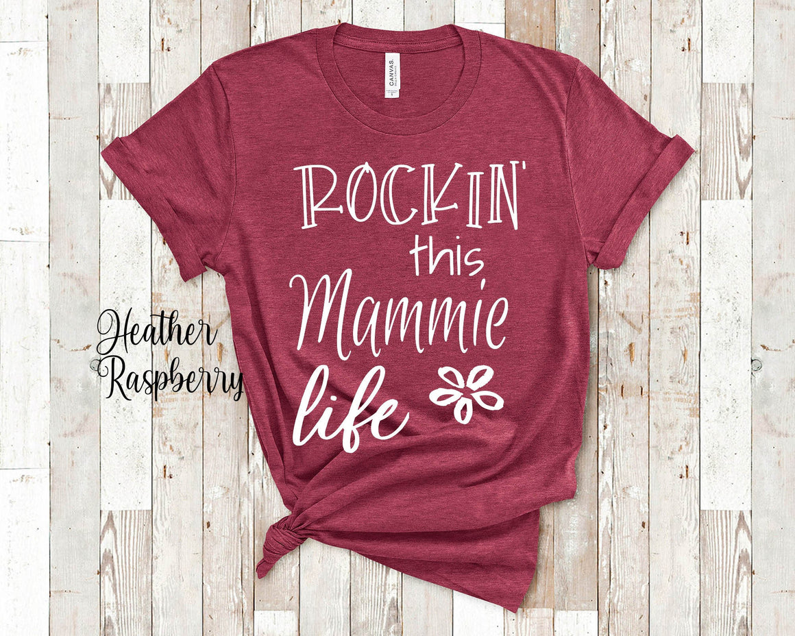 Rockin This Mammie Life Grandma Tshirt Special Grandmother Gift Idea for Mother's Day, Birthday, Christmas or Pregnancy Reveal Announcement