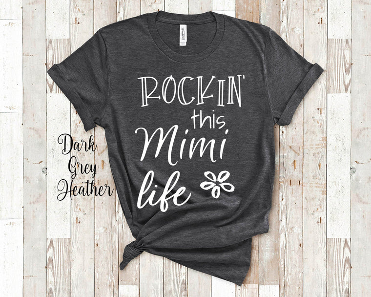 Rockin This Mimi Life Tshirt Gift from Grandkids - Funny Mimi Shirt Grandmother Birthday Mother's Day Gifts for Mimi