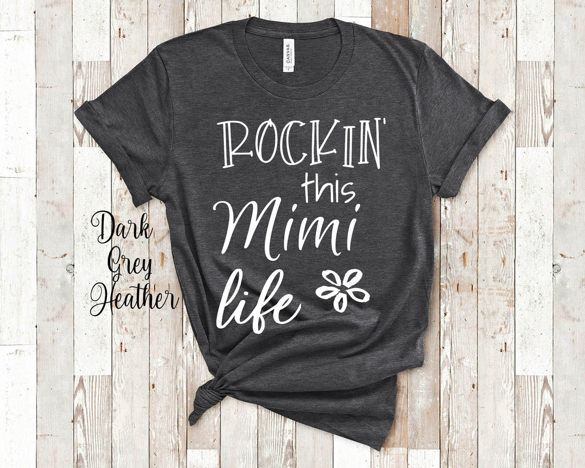 Rockin This Mimi Life Tshirt Gift from Grandkids - Funny Mimi Shirt Grandmother Birthday Mother's Day Gifts for Mimi
