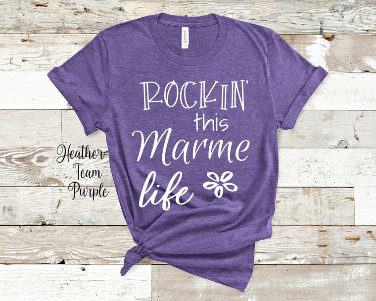 Rockin This Marme Life Grandma Tshirt Special Grandmother Gift Idea for Mother's Day, Birthday, Christmas or Pregnancy Reveal Announcement