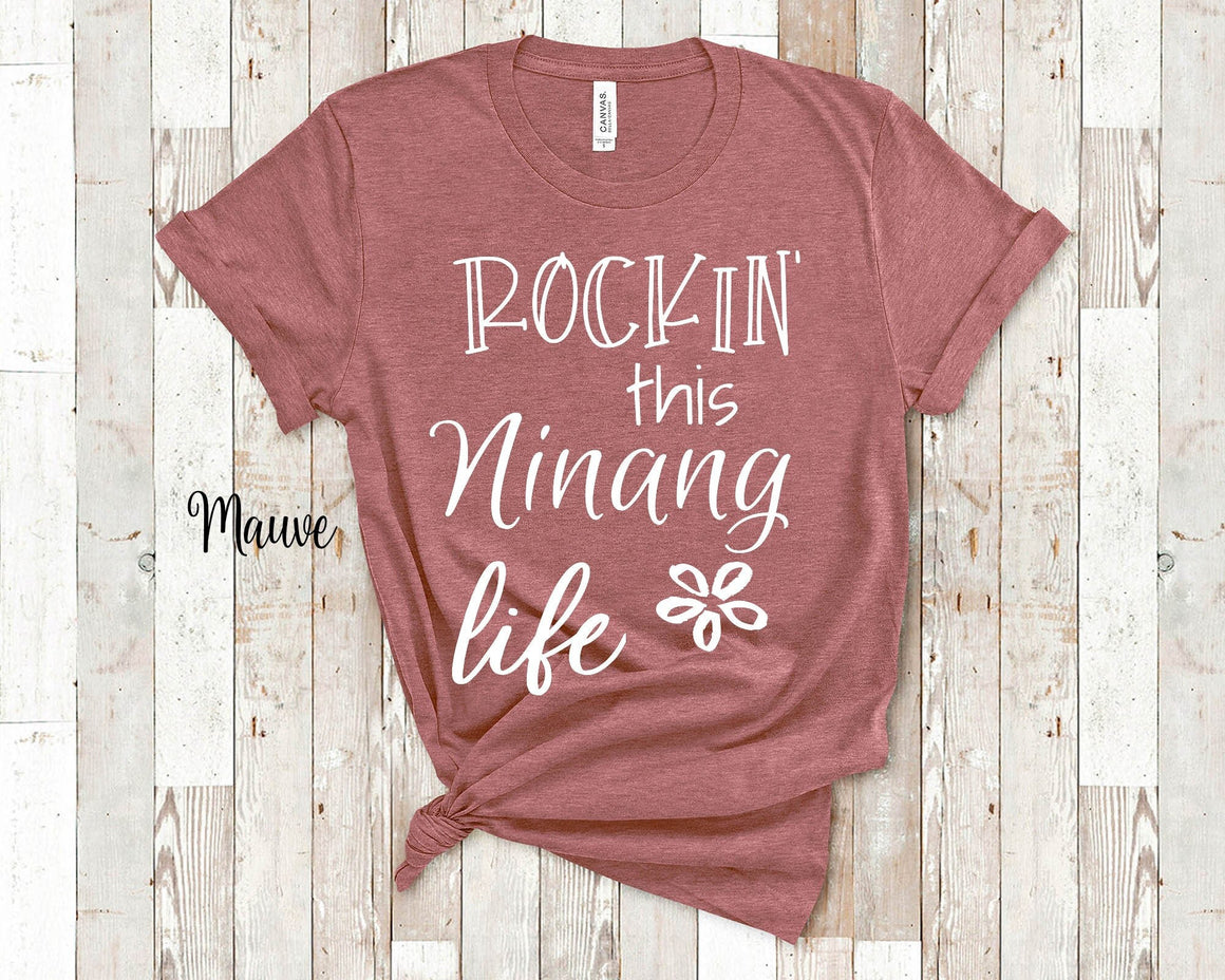 Rockin This Ninang Life Godmother Tshirt Filipino or Spanish Gift Idea for Mother's Day, Birthday, Christmas or Pregnancy Reveal