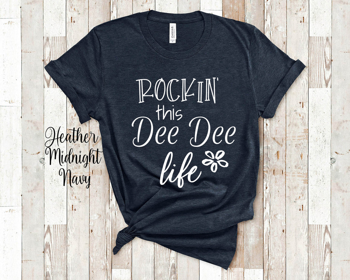 Rockin This Dee Dee Life Grandma Tshirt Special Grandmother Gift Idea for Mother's Day, Birthday, Christmas or Pregnancy Reveal Announcement