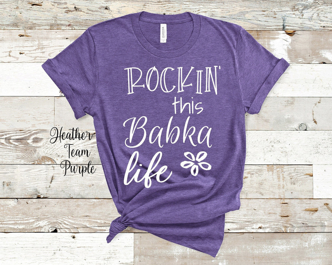 Rockin This Babka Life Grandma Tshirt Polish Grandmother Gift Idea for Mother's Day, Birthday, Christmas or Pregnancy Reveal Announcement