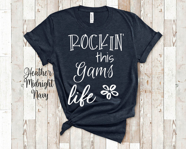 Rockin This Gams Life Grandma Tshirt Special Grandmother Gift Idea for Mother's Day, Birthday, Christmas or Pregnancy Reveal Announcement