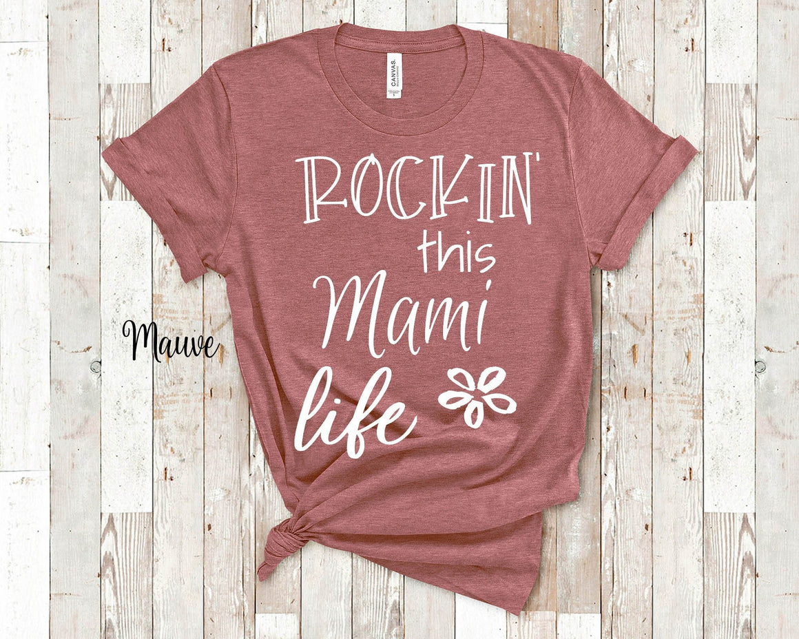 Rockin This Mami Life Grandma Tshirt Special Grandmother Gift Idea for Mother's Day, Birthday, Christmas or Pregnancy Reveal Announcement