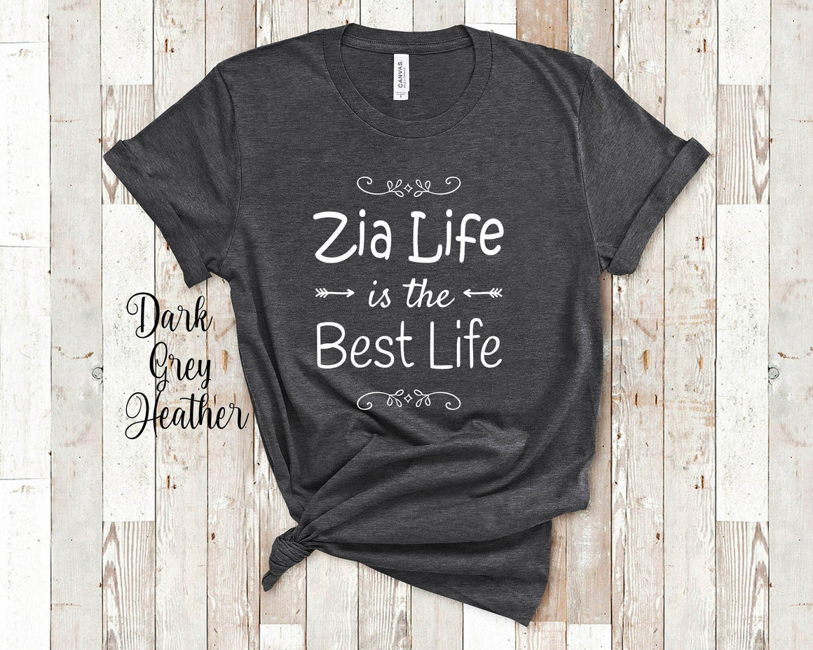 Zia Life Is The Best Aunt Tshirt Italy Italian aunt Gift Idea for Mother's Day, Birthday, Christmas or Pregnancy Reveal Announcement