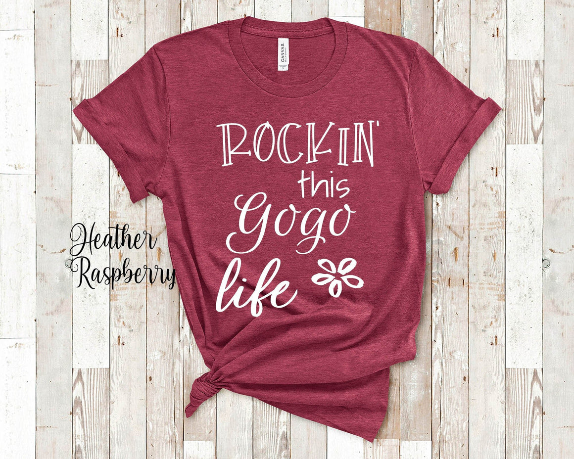 Rockin This Gogo Life Grandma Tshirt Zulu Grandmother Gift Idea for Mother's Day, Birthday, Christmas or Pregnancy Reveal Announcement