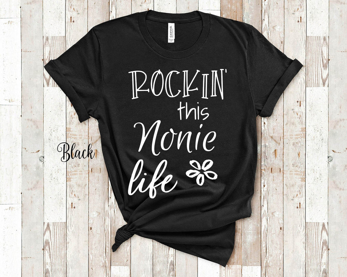 Rockin This Nonie Life Tshirt Gift from Grandkids - Funny Nonie Shirt Grandmother Birthday Mother's Day Gifts for Nonie