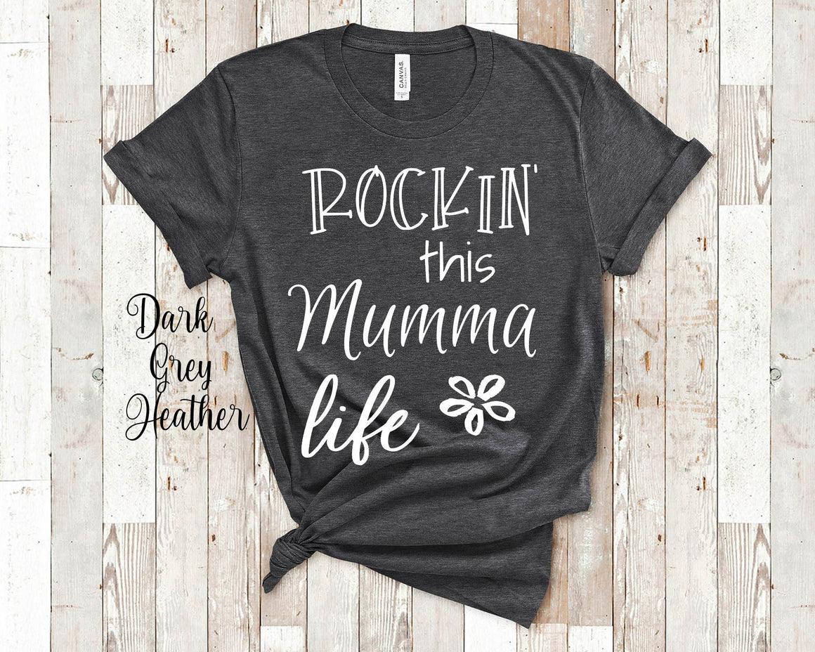 Rockin' This Mumma Life Grandma Tshirt Finnish Grandmother Gift Idea for Mother's Day, Birthday, Christmas or Pregnancy Reveal Announcement