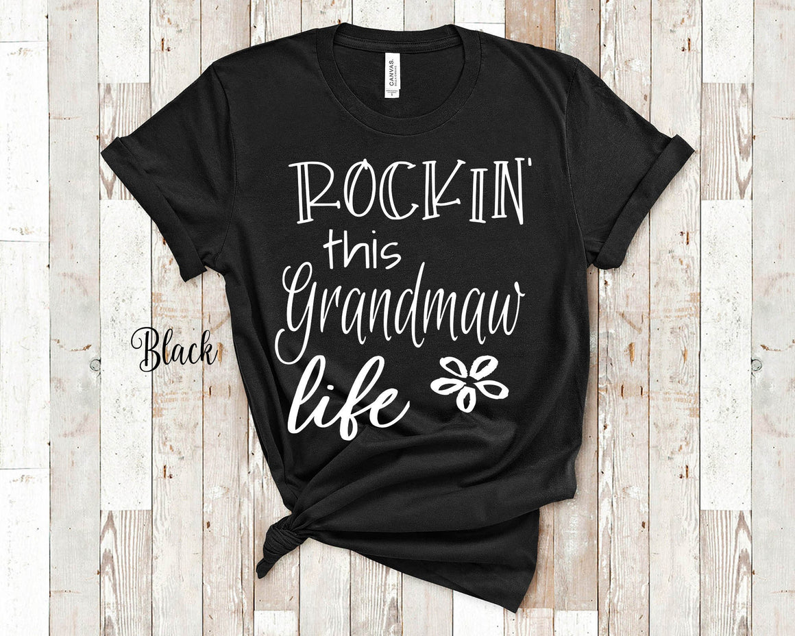 Rockin This Grandmaw Life Grandma Tshirt Special Grandmother Gift Idea for Mother's Day, Birthday, Christmas or Pregnancy Announcement