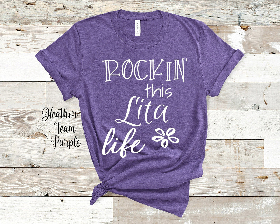Rockin This Lita Life Grandma Tshirt Spanish or Mexican Grandmother Gift Idea for Mother's Day, Birthday, Christmas or Pregnancy Reveal