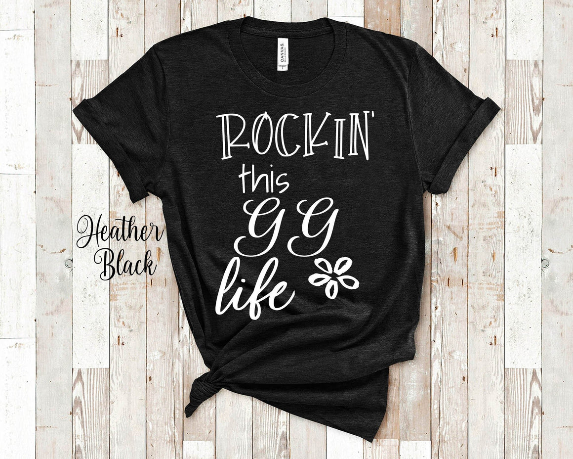Rockin' This GG Life Grandma Tshirt Special Grandmother Gift Idea for Mother's Day, Birthday, Christmas or Pregnancy Reveal Announcement