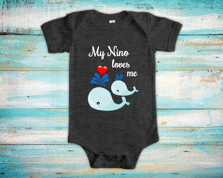 Nino Loves Me Cute Whale Baby Bodysuit Unique Spanish Mexican Godfather Gift for Goddaughter or Godson or Pregnancy Announcement