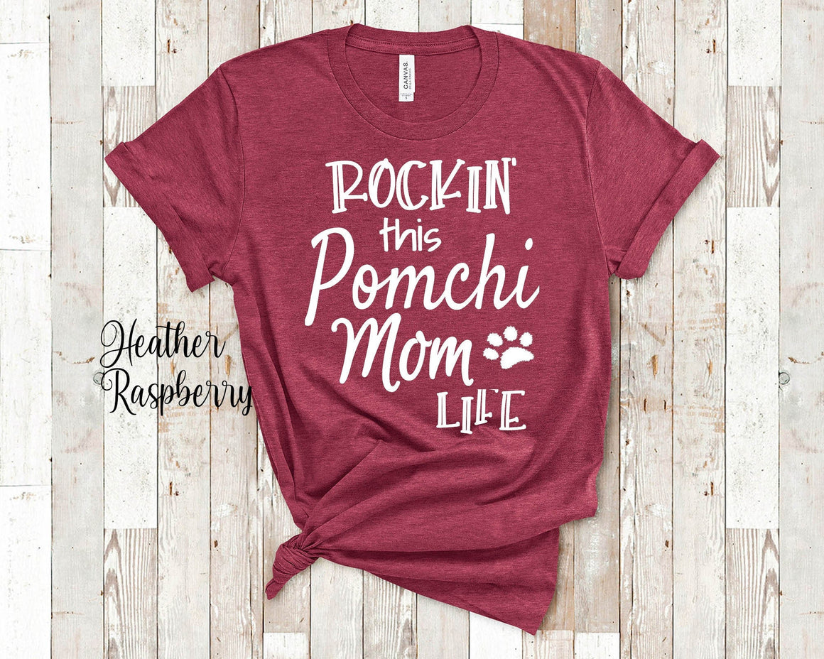 Rockin This Life Pomchi Mom Tshirt Pomchi Dog Owner Gifts  - Funny Pomchi Shirt Gifts for Pomchi Pet Parent