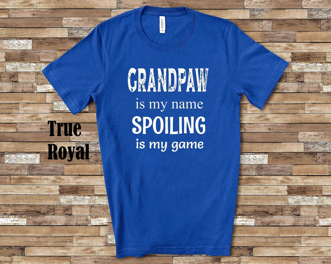 Grandpaw Is My Name Grandpa Tshirt Special Grandfather Gift Idea for Father's Day, Birthday, Christmas or Pregnancy Reveal Announcement