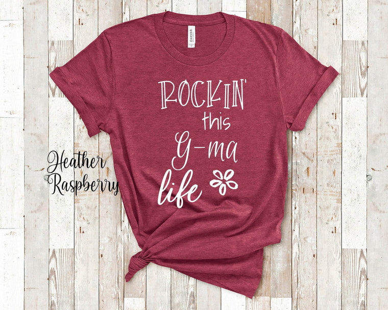 Rockin This G-ma Life Tshirt Gift from Grandkids - Funny Gma Shirt Grandmother Birthday Mother's Day Christmas Gifts for Grandma