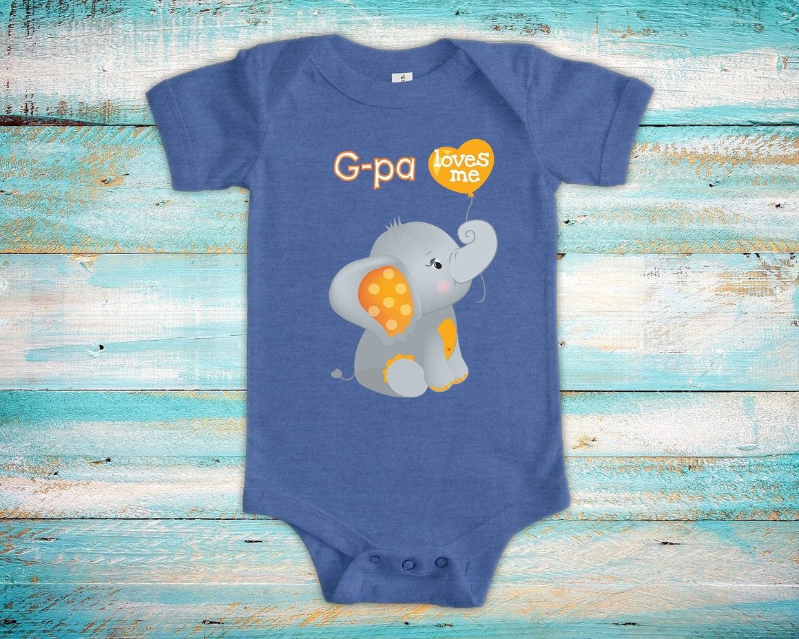 G-pa Loves Me Cute Grandpa Name Elephant Baby Bodysuit Unique Grandfather Gift for Granddaughter or Grandson or Pregnancy Announcement