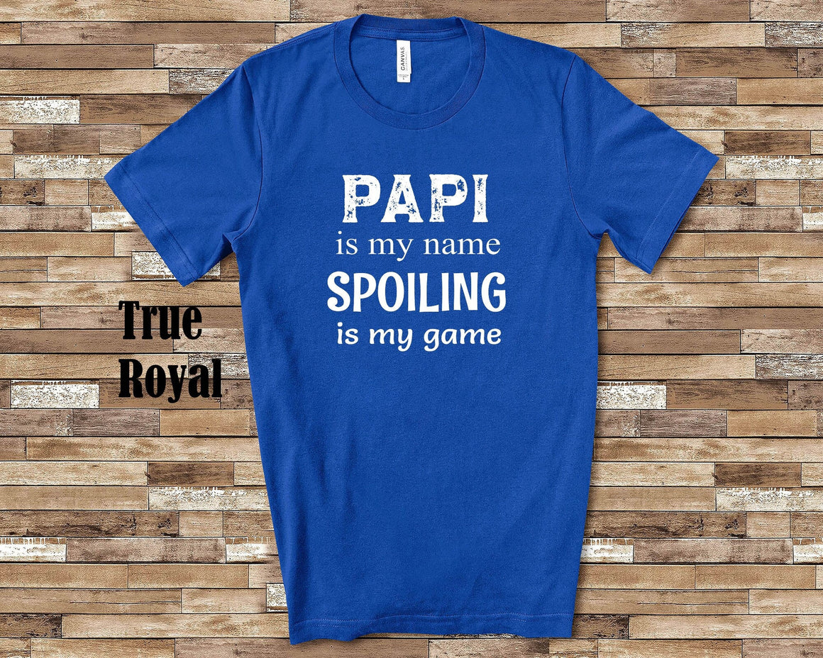 Papi Is My Name Grandpa Tshirt French Spanish Latino Grandfather Gift Idea for Fathers Day Birthday Christmas Pregnancy Reveal Announcement