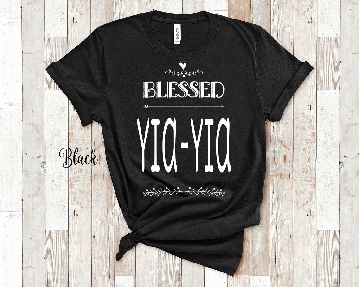 Blessed Yia-Yia Grandma Tshirt, Long Sleeve Shirt and Sweatshirt Greece Greek Grandmother Gift Idea for Mother's Day, Birthday, Christmas or Pregnancy Reveal Announcement