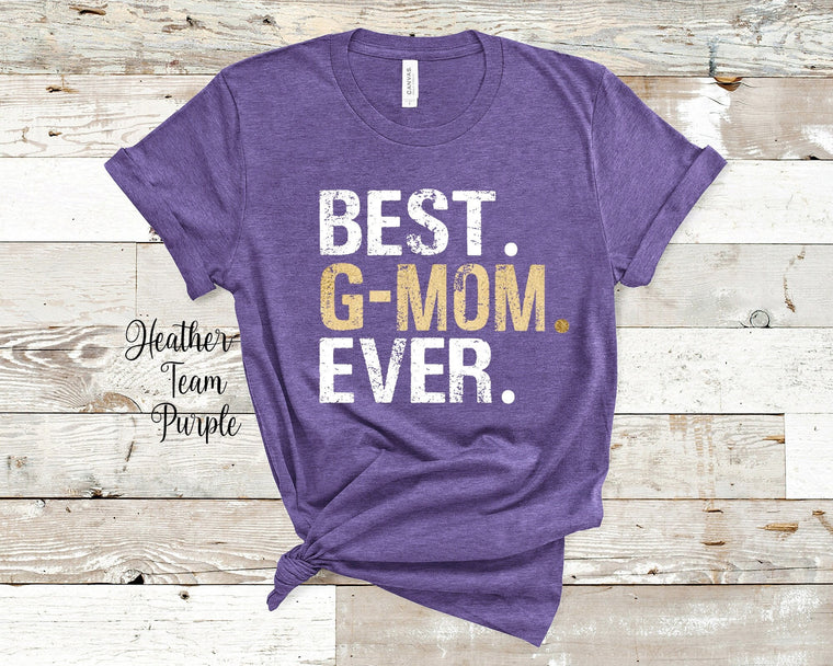 Best G-mom Grandma Tshirt, Long Sleeve Shirt or Sweatshirt for a Special Grandmother Gift Idea for Mother's Day, Birthday, Christmas or Pregnancy Reveal Announcement