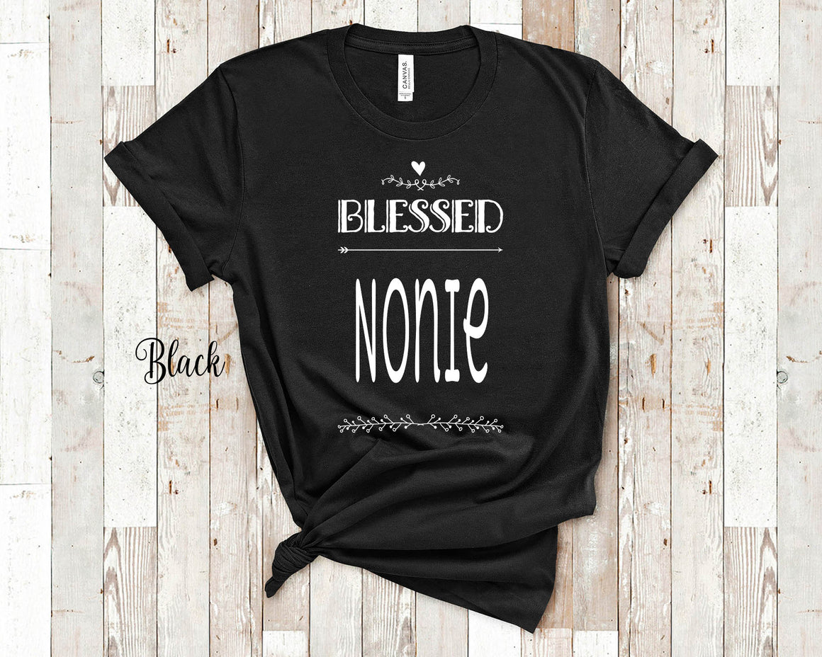 Blessed Nonie Grandma Tshirt, Long Sleeve Shirt and Sweatshirt Italy Italian Grandmother Gift Idea for Mother's Day, Birthday, Christmas or Pregnancy Reveal Announcement