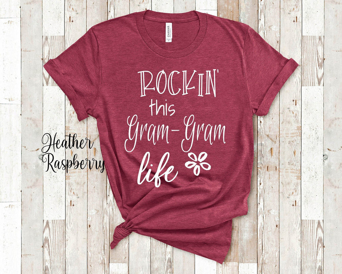 Rockin' This Gram-Gram Life Grandma Tshirt Special Grandmother Gift Idea Mother's Day, Birthday, Christmas or Pregnancy Reveal Announcement