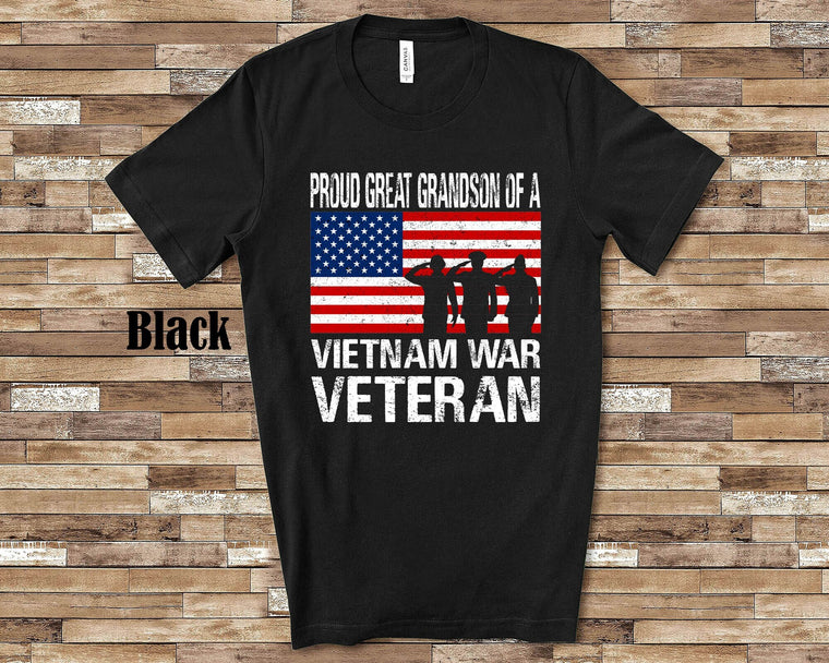 Proud Great Grandson of a Vietnam War Matching Family Shirt Great for Memorial Day Veterans Day Flag Day July 4th or Fathers Day Gift