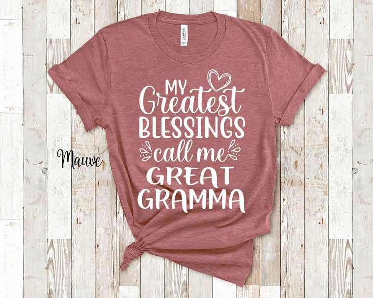 My Greatest Blessings Call Me Great Gramma Grandma Tshirt Special Grandmother Gift for Mother's Day, Birthday, Christmas or Pregnancy Reveal