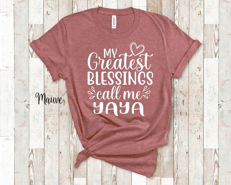 My Greatest Blessings Call Me Yaya Grandma Tshirt Greek Grandmother Gift Idea for Mother's Day, Birthday, Christmas or Pregnancy Reveal