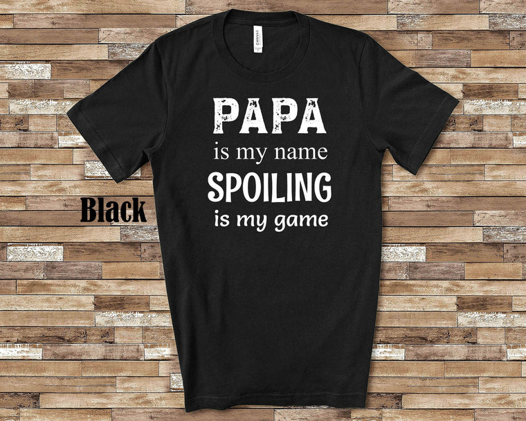 Papa Is My Name Grandpa Tshirt Special Grandfather Gift Idea for Father's Day, Birthday, Christmas or Pregnancy Reveal Announcement