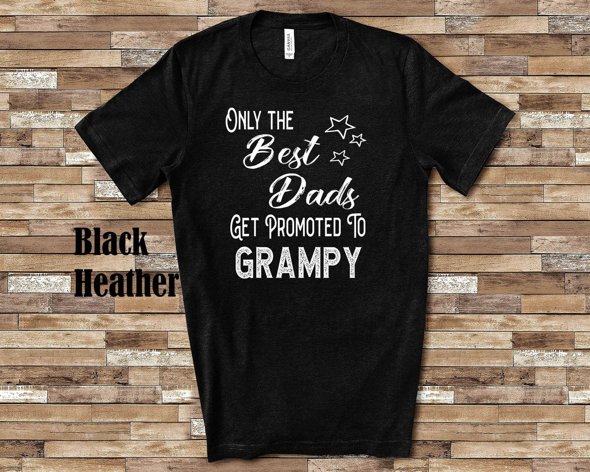 The Best Dads Get Promoted to Grampy Grandpa Tshirt Special Grandfather Gift Idea for Father's Day, Birthday, Christmas or Pregnancy Reveal