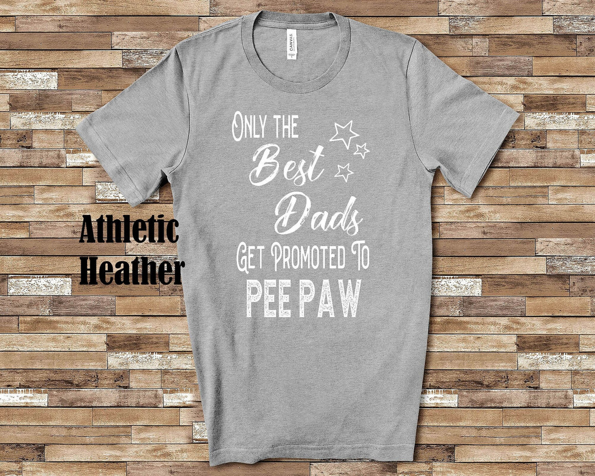 The Best Dads Get Promoted to Pee Paw Grandpa Tshirt Special Grandfather Gift Idea for Father's Day, Birthday, Christmas or Pregnancy Reveal